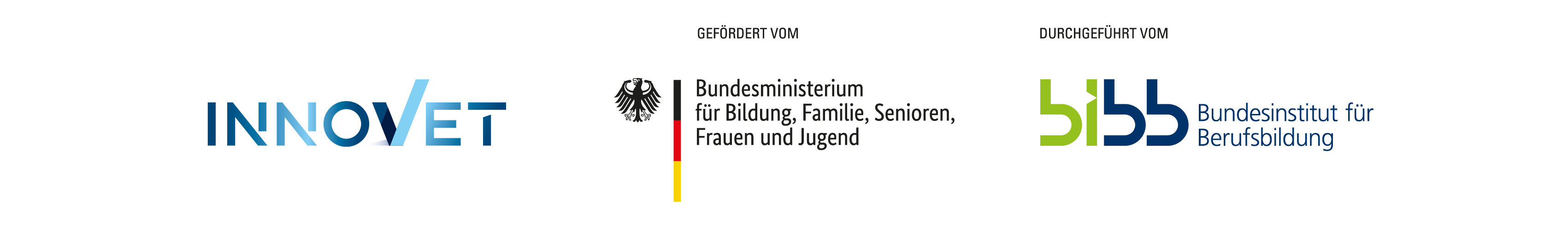 Logos innoVET, BMBFSFJ, BIBB